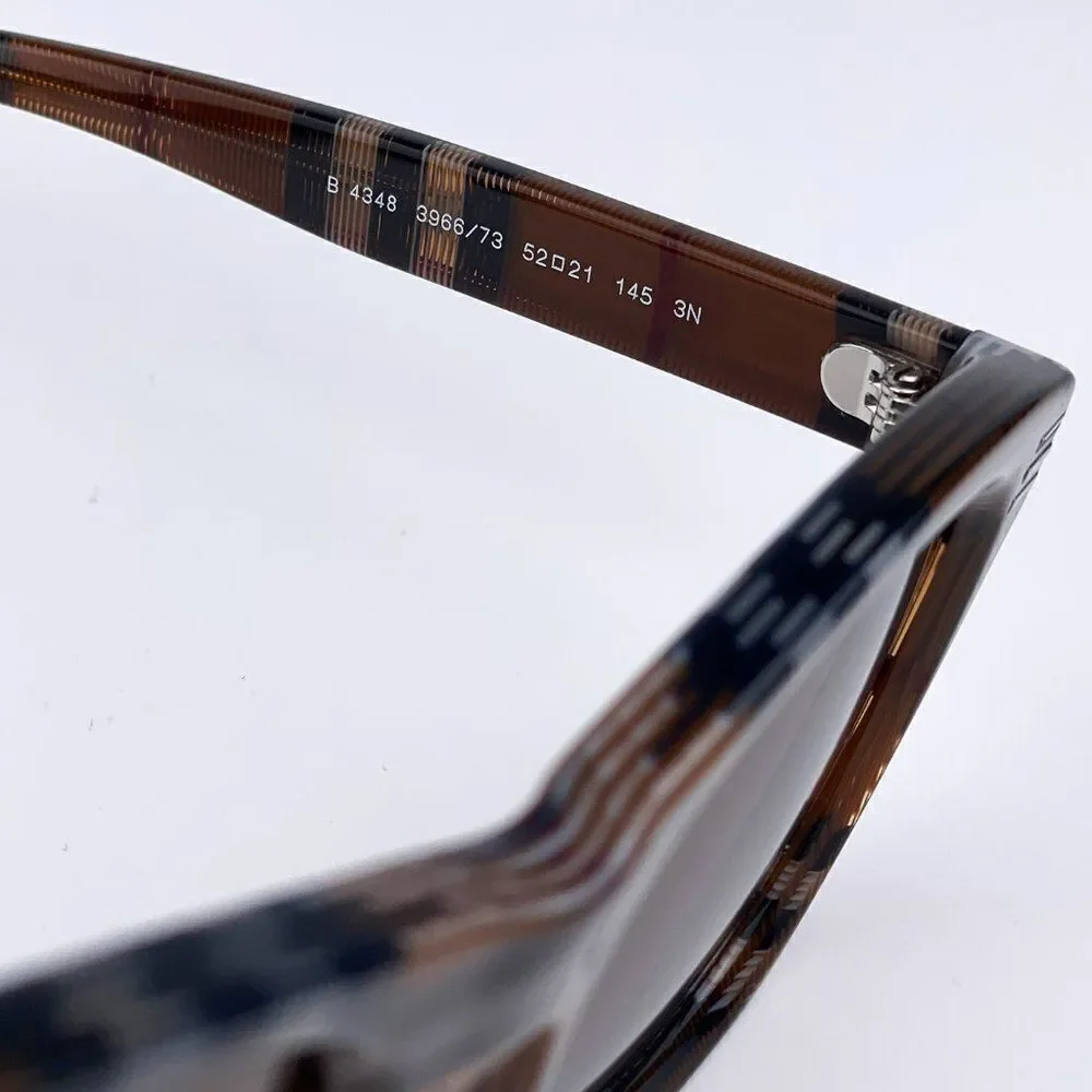 SALE! NEW Burberry BE4348 Cooper 396673  Brown Check Square Unisex Sunglasses